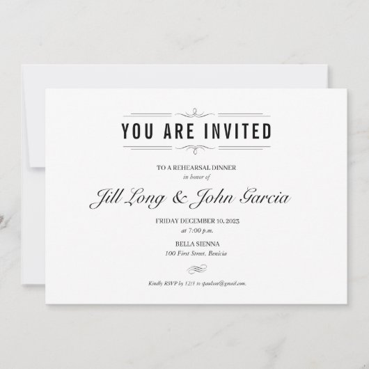 リハフォーマルーサルディナー 招待状 (正面)