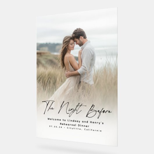 リハモダンサエレガントーサルディナー写真ウェルカムサイン アクリルサイン (傾斜)