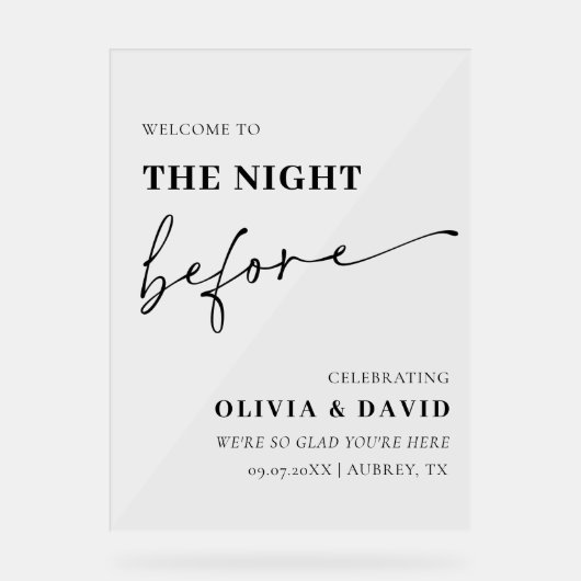 リハモダンーサルの前の夜の夕食看板 アクリルサイン (正面)