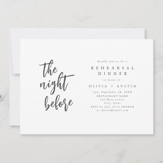 リハモダンーサルディナーの前の夜をシック 招待状 (正面)
