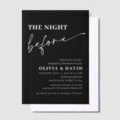 リハモダンーサルディナーの前の夜を黒塗りする ベラム紙招待状 (オフセット)