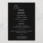 リハモダンーサルディナーの前の夜を黒塗りする メニュー (正面)