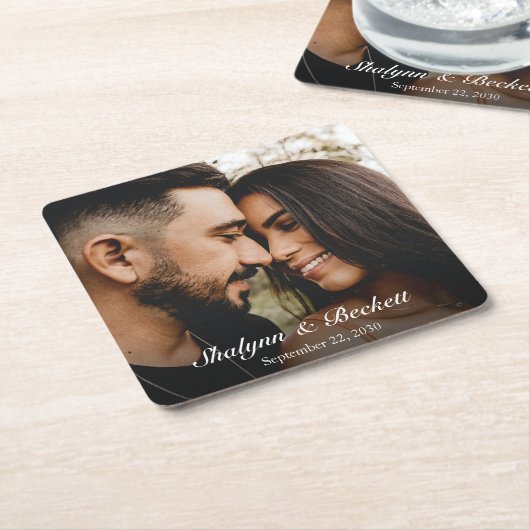 リハモダンーサルディナー写真 スクエアペーパーコースター (アングル)