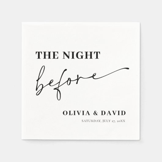 リハモダンーサルディナー前のミニマルな夜 スタンダードカクテルナプキン (正面)