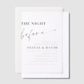 リハモダンーサルディナー前のミニマルな夜 ベラム紙招待状 (オフセット)