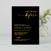 リハモダンーサルディナー前のミニマルな夜 箔招待状 (立ち正面)