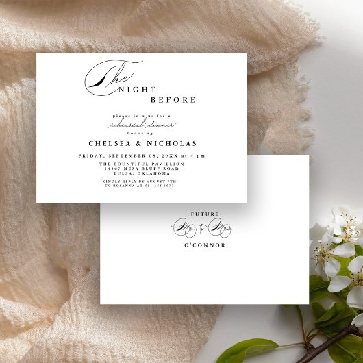 リハモダンーサルディナー前の手書き夜 招待状