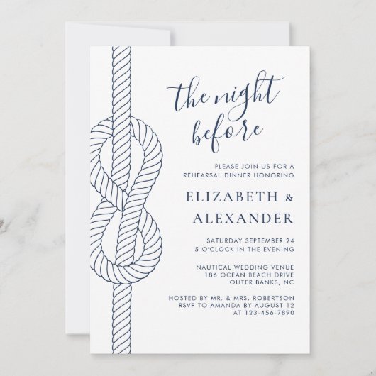 リハモダン航海のーサルディナー招待状 招待状 (正面)