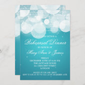 リハーエレガントサルディナーグロー&スパークルターコイズ 招待状 (正面/裏面)