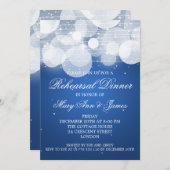 リハーエレガントサルディナーグロー&スパークルブルー 招待状 (正面/裏面)