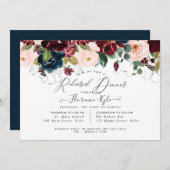 リハーエレガントサルディナーブルゴーニュ+ネイビー 招待状 (正面/裏面)