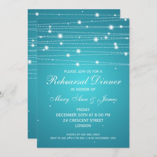 リハーエレガントサルディナーラきらめくインズターコイズ 招待状 (正面/裏面)