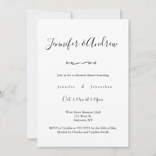 リハーエレガントサルディナー招待状 招待状 (正面)