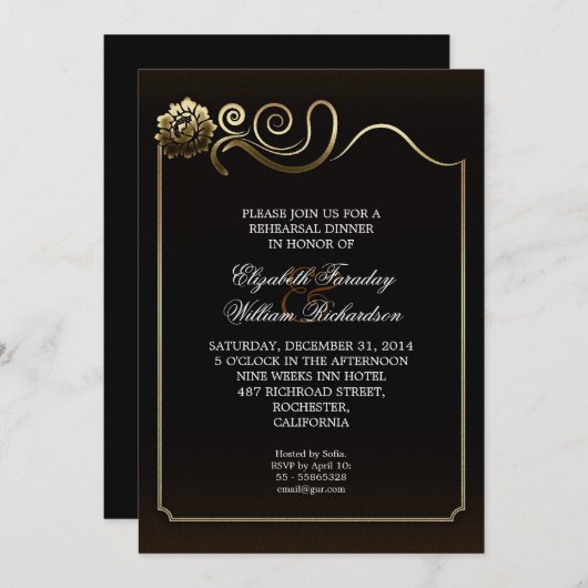 リハーエレガントサルディナー招待 招待状 (正面/裏面)