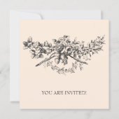 リハーサエレガントルディナーヴィンテージフローラブラック 招待状 (裏面)