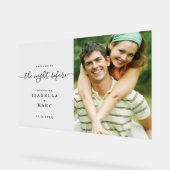 リハーサルのために写真を結婚持つ前の夜 アクリルサイン (傾斜)