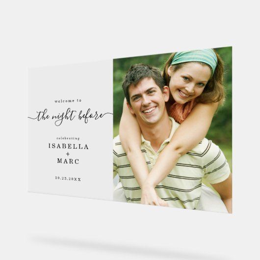 リハーサルのために写真を結婚持つ前の夜 アクリルサイン (傾斜)