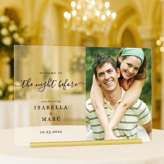 リハーサルのために写真を結婚持つ前の夜 アクリルサイン