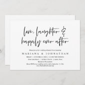 リハーサルのディナーの後ずっと幸せに愛と笑い 招待状 (正面/裏面)