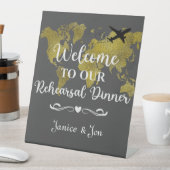 リハーサルのディナーの目的地へようこそ 台座サイン (インサイチュ)