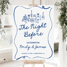 リハーサルのディナーウェルカムサイン、前の夜