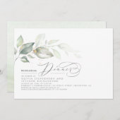 リハーサルのディナードリーミーな緑のミニマリスト 招待状 (正面/裏面)