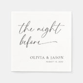 リハーサルのディナーナプキンス、ナプキンスの前の夜 スタンダードカクテルナプキン (正面)