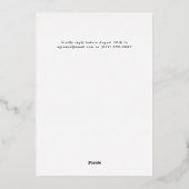 リハーサルのディナー前結婚のブラック・星空の夜 箔招待状 (裏面)