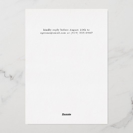 リハーサルのディナー前結婚のブラック・星空の夜 箔招待状 (裏面)