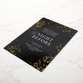 リハーサルのディナー前結婚のブラック・星空の夜 箔招待状 (回転した状態)