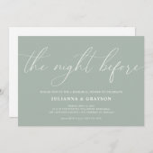 リハーサルのディナー結婚の前の夜にミント 招待状 (正面/裏面)