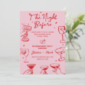 リハーサルのディナー結婚の前の夜をピンクにする 招待状 (スタンド正面)