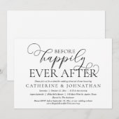 リハーサルのディナー結婚の後で幸せに 招待状 (正面/裏面)