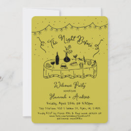 リハーサルの前の夜の夕食の手を引いた 招待状