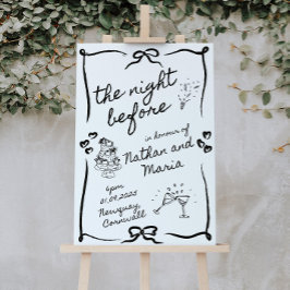 リハーサルの前の夜の夕食の歓迎サイン