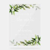 リハーサルの前の夜の緑の夕食を歓迎 アクリルサイン (正面)