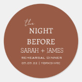リハーサルの前の夜テラコッタ ラウンドシール (正面)