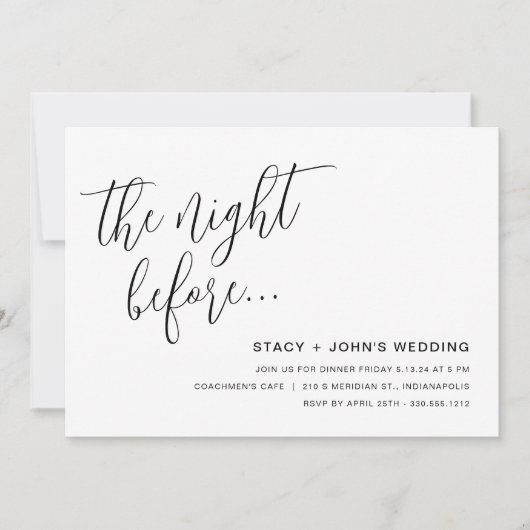 リハーサルの前の夜 招待状 (正面)