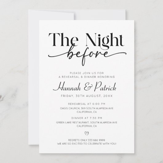 リハーサルの前の夜 招待状 (正面)