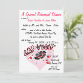 リハーサルの夕食のカジノのテーマのピンクのハート 招待状 (スタンド正面)