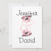 リハーサルの夕食のカジノのテーマのピンクのハート 招待状 (裏面)