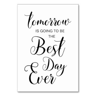 リハーサルの夕食の印は明日…あることを行っています テーブルナンバー