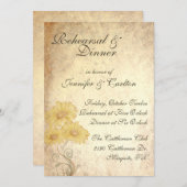 リハーサルの夕食の招待状を結婚するヒマワリ 招待状 (正面/裏面)