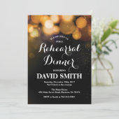 リハーサルの夕食の招待状カード金ゴールドのグリッター 招待状 (スタンド正面)