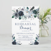 リハーサルの夕食の招待状海軍シャクヤクの結婚 招待状 (スタンド正面)