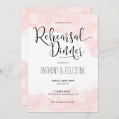 リハーサルの夕食の招待状-赤面の水彩画 招待状 (正面/裏面)