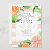 リハーサルの夕食の柑橘類のピンク種のグレープフルーツの水彩画 招待状 (正面)