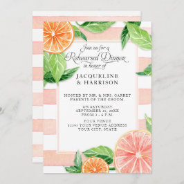 リハーサルの夕食の柑橘類のピンク種のグレープフルーツの水彩画 招待状