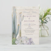 リハーサルの夕食の砂漠のサボテンの水気が多い木製の芸術 招待状 (スタンド正面)