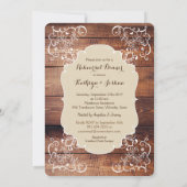 リハーサルの夕食の素朴な森林結婚式の写真 招待状 (裏面)